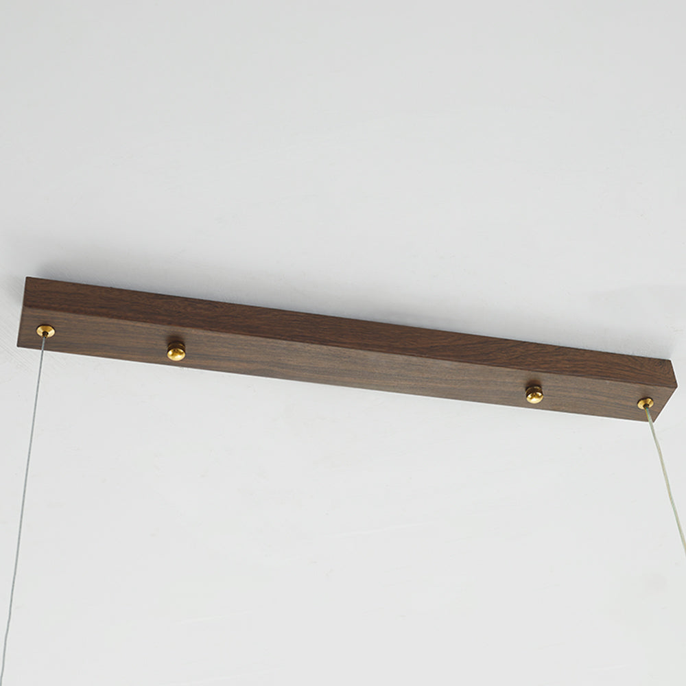 Arisha Moderna Minimalista Lineal Metal/Madera Lámpara Colgante Marrón