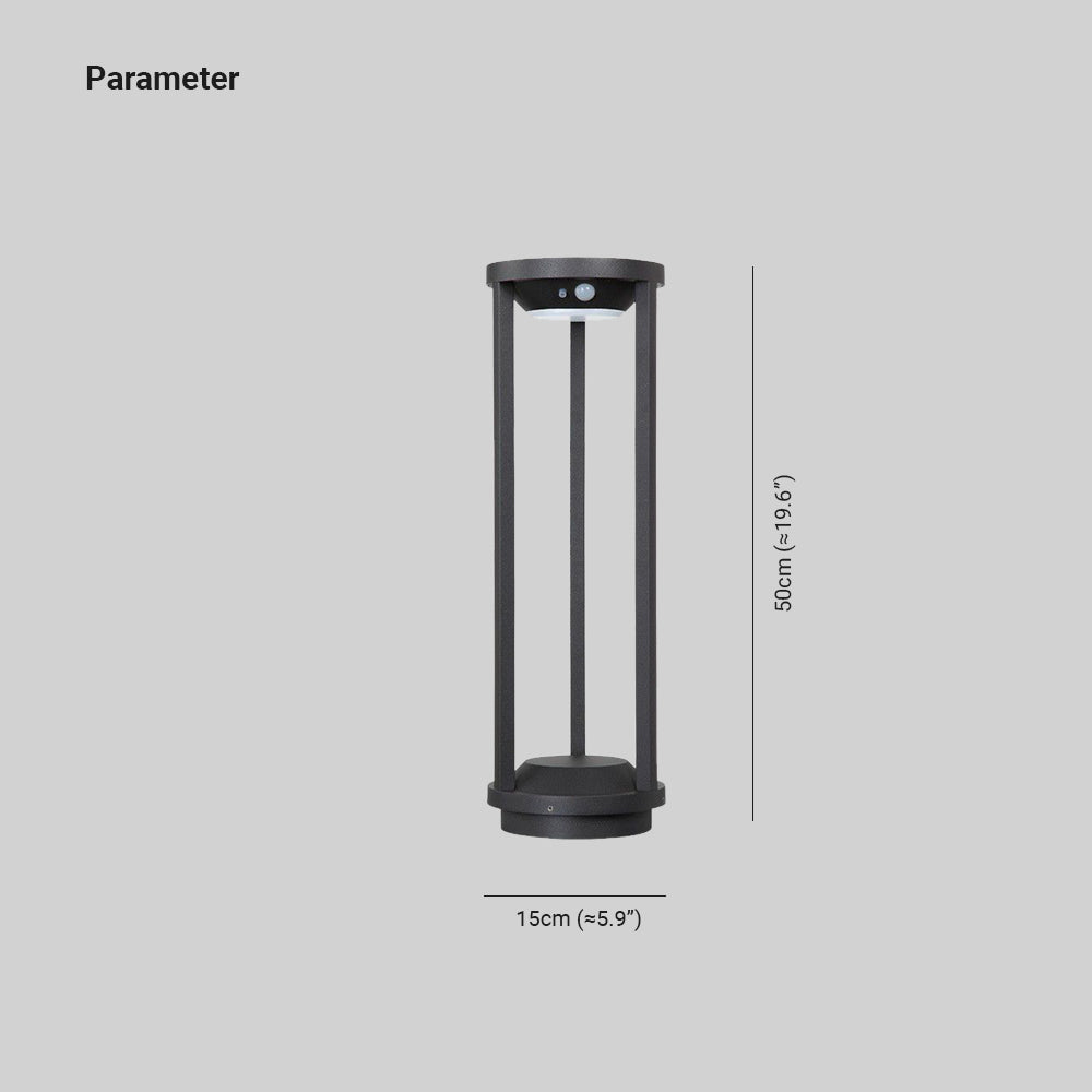 Ray Moderno Lámpara de Pie Exterior Cilíndrico Metal