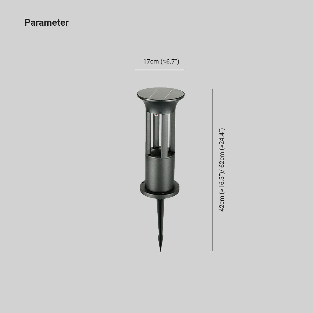 Ray Moderna Lámpara de Pie Exterior Cilíndrica Metal
