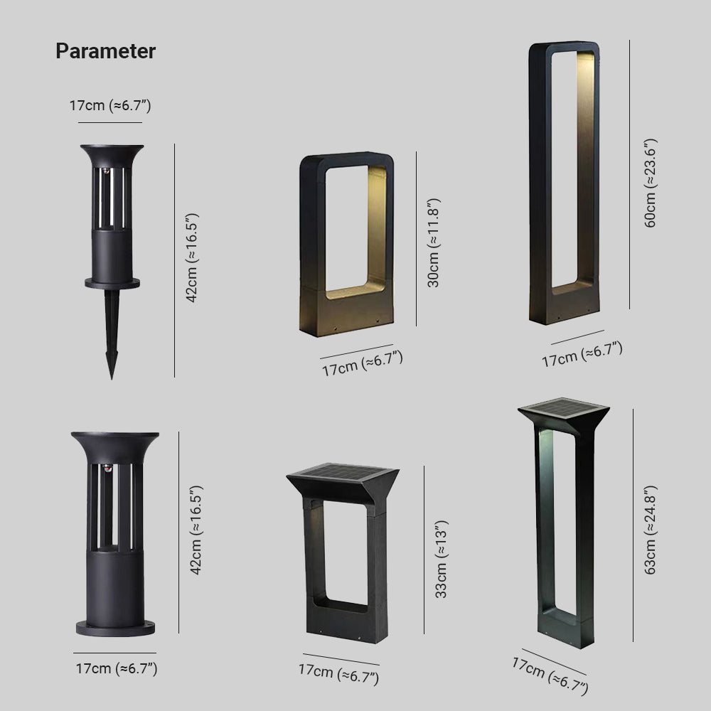 Ray Moderna Lámpara Exterior Geométrica Metal Patio