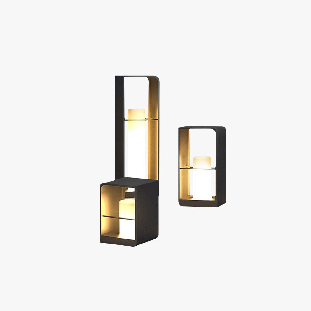 Ray Minimalista Rectangular Metal Acrílico Lámpara Exterior