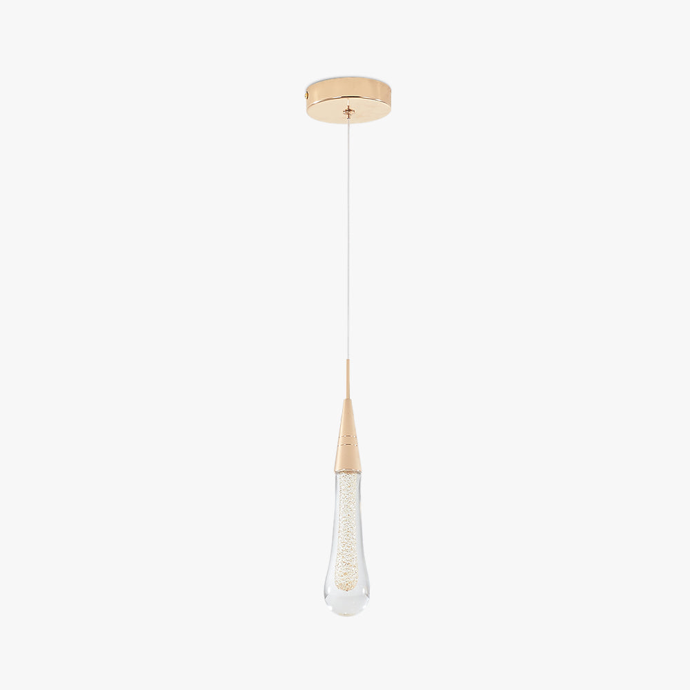 Valentina Lágrima Oro Lámpara Colgante Cristal Metal Dormitorio
