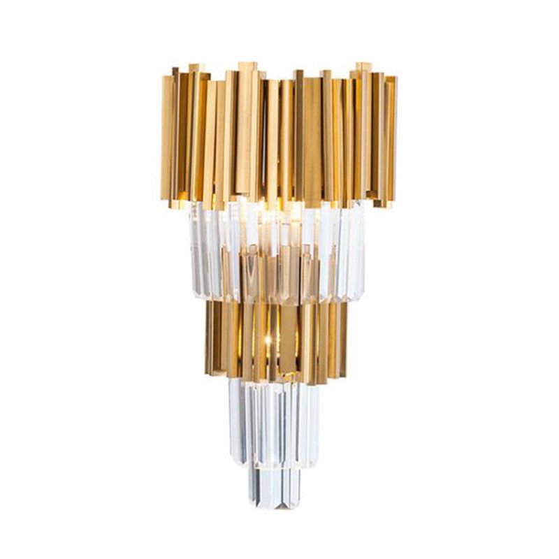Kristy Lámpara de Pared de Cristal Dorado de Lujo para Dormitorio