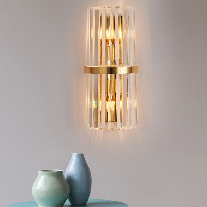 Kristy Lámpara de Pared de Cristal Dorado de Lujo para Dormitorio