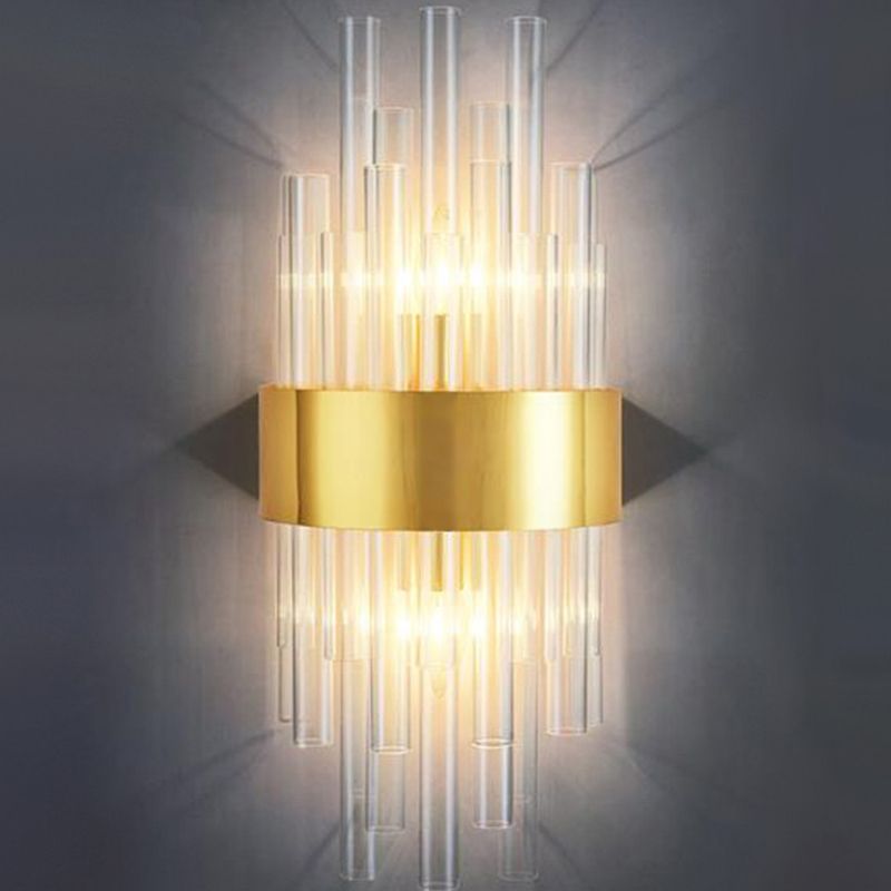 Kristy Lámpara de Pared de Cristal Dorado de Lujo para Dormitorio