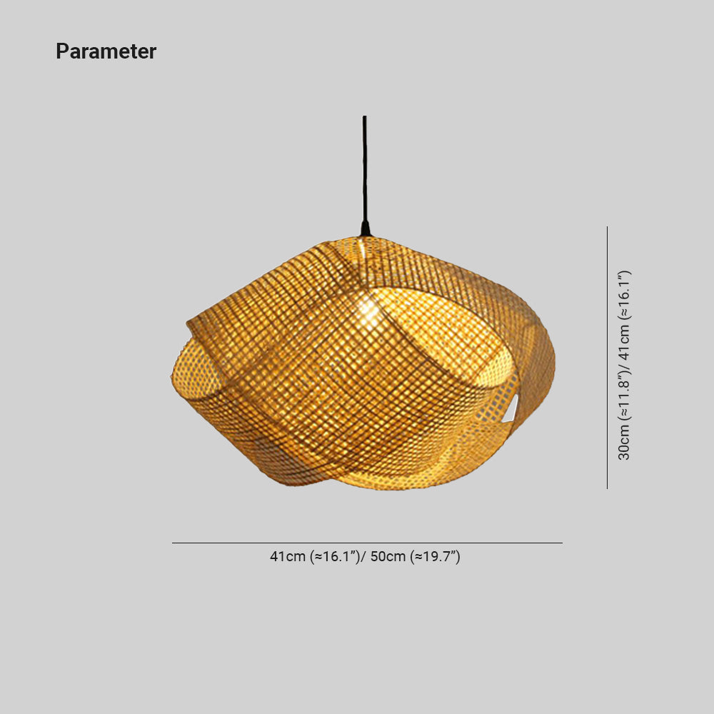 Ritta Lámpara Colgante Moderna Twist Ratán Madera Salón