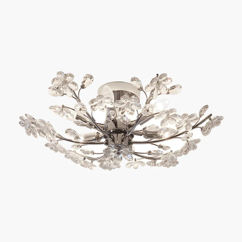 Olivia Lámpara de Techo Moderna Flor de Cristal Cromo