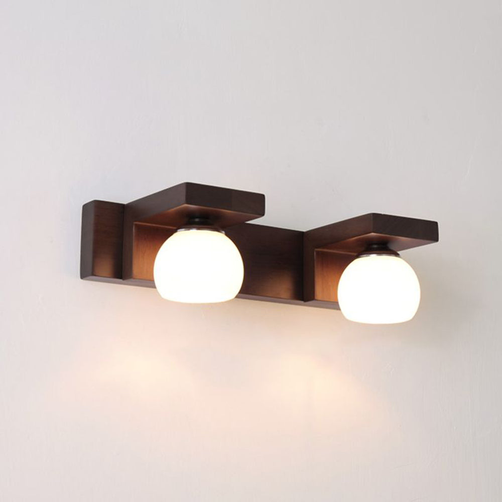 Arisha Moderno Natural Madera/Vidrio Aplique de Pared Madera Oscura