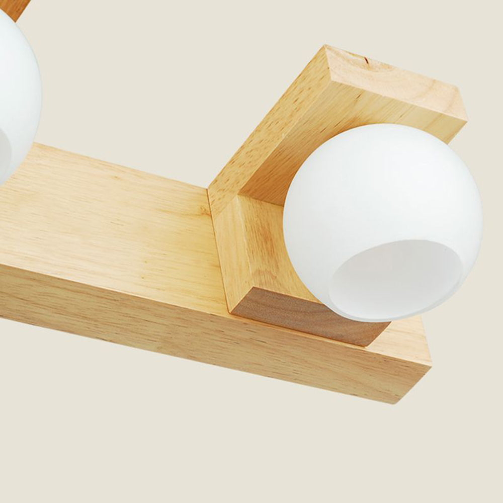 Muto LED Aplique de Pared Redondo Madera