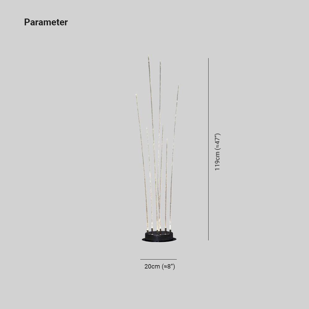 Ray Lámpara de Pie Exterior LED Fibra Óptica Metal Patio