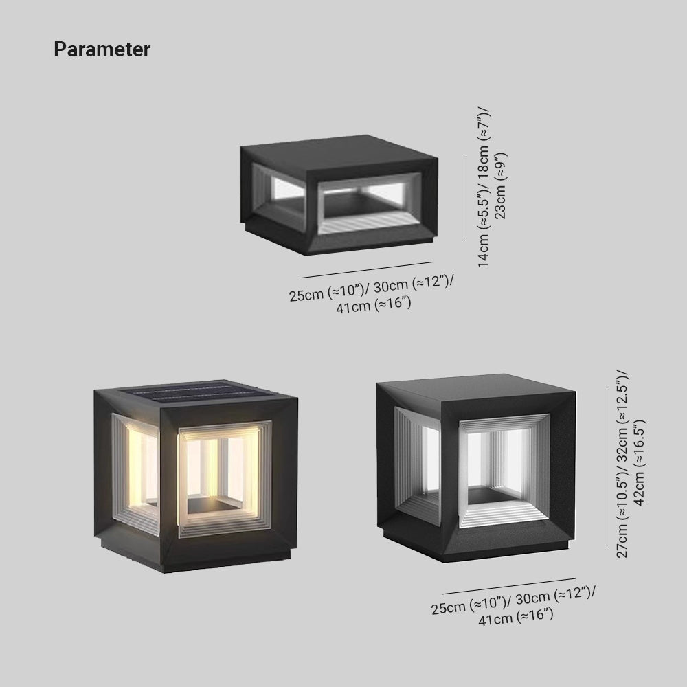 Ray Moderno Lámpara LED Exterior Cubo Metal Patio
