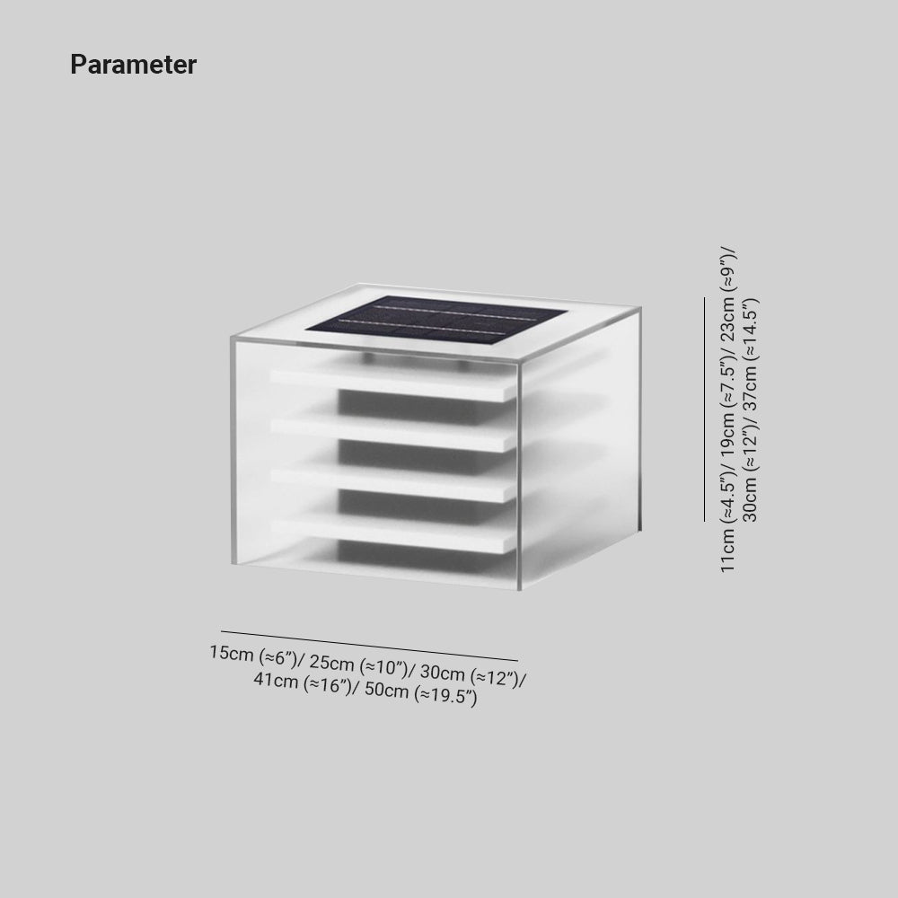 Ray Moderno Lámpara Exterior Solar Cubo Metal Patio