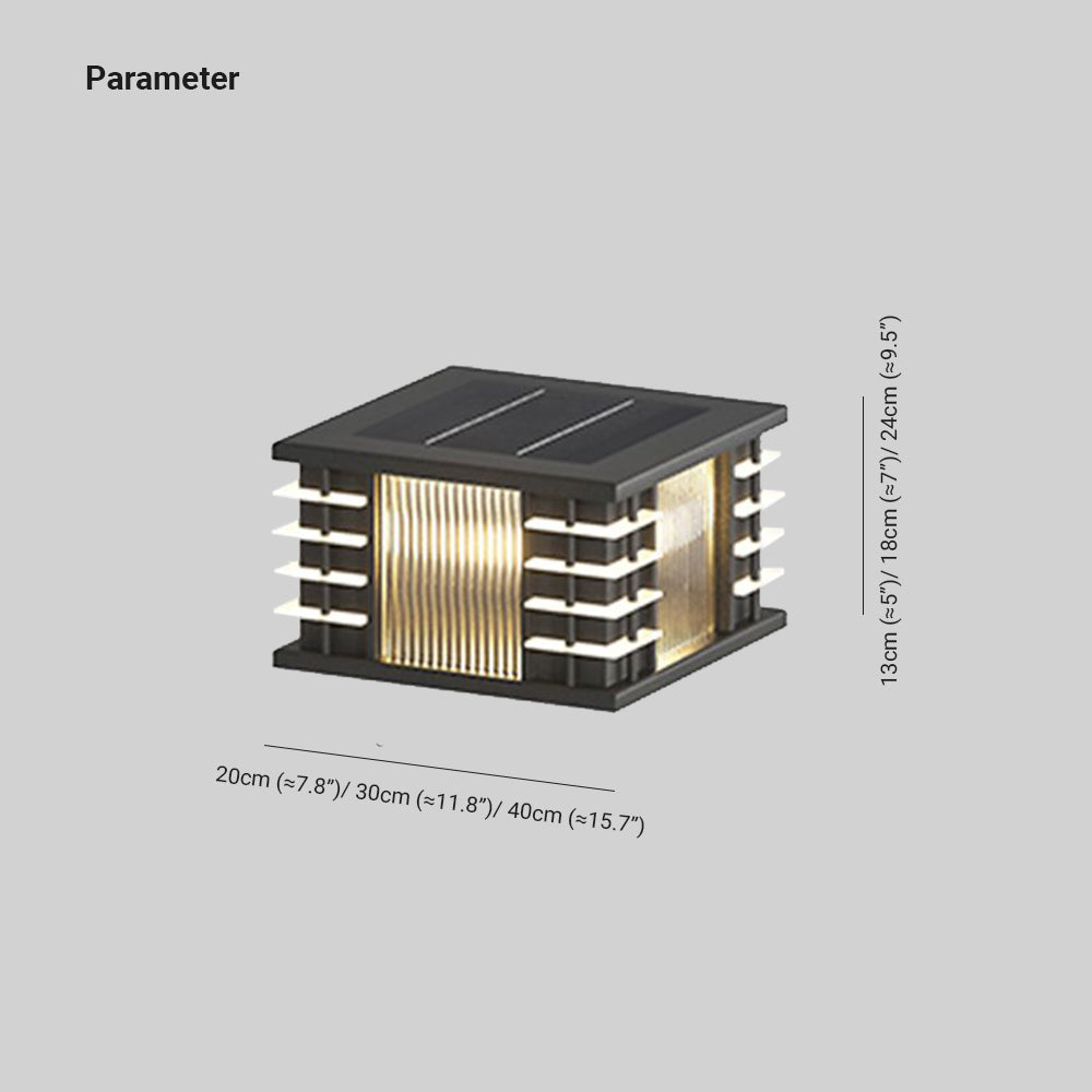 Ray Moderna Lámpara Exterior Cubo Metal Patio Jardín