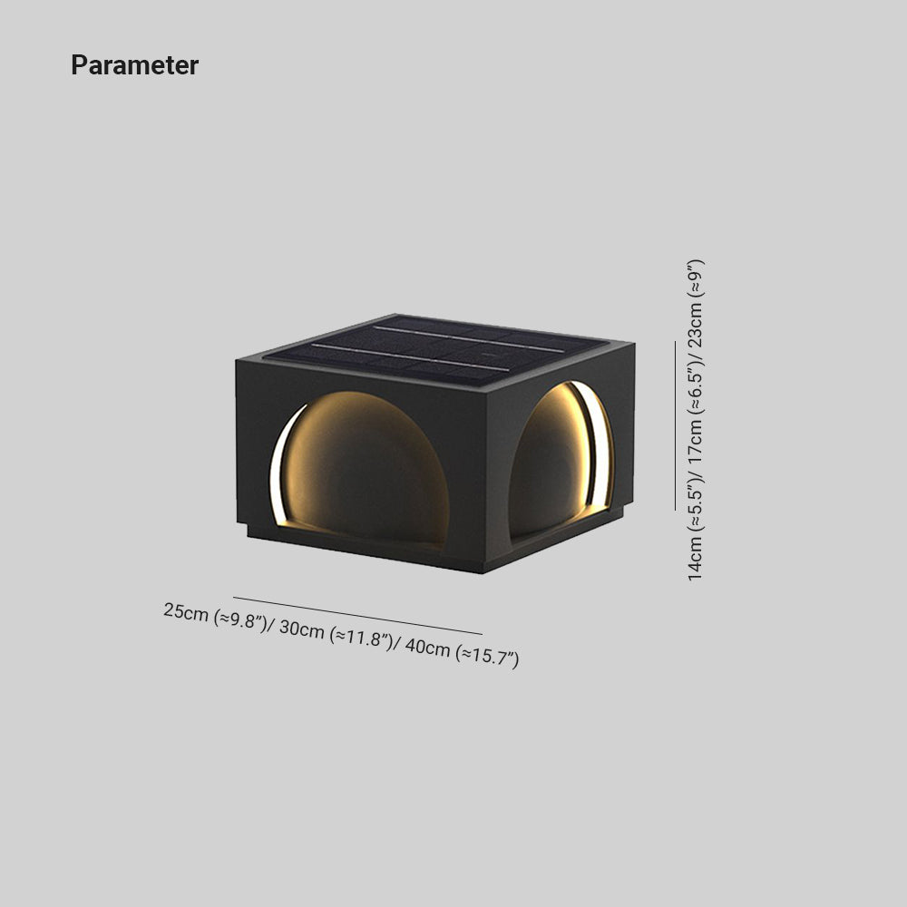 Ray Moderna Lámpara Exterior Cubo Metal Patio Jardín