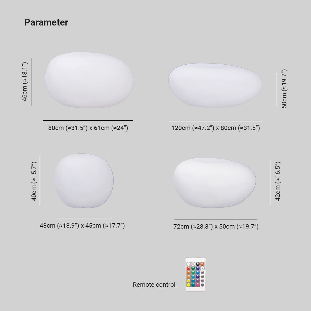 Ray Moderna Lámpara Exterior Recargable Forma de Piedra