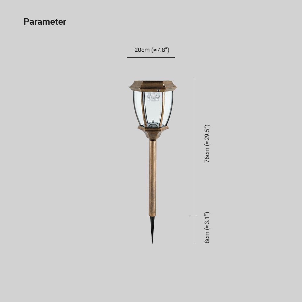 Ray Retro Lámpara de Pie Exterior Solar Metal Vidrio Patio