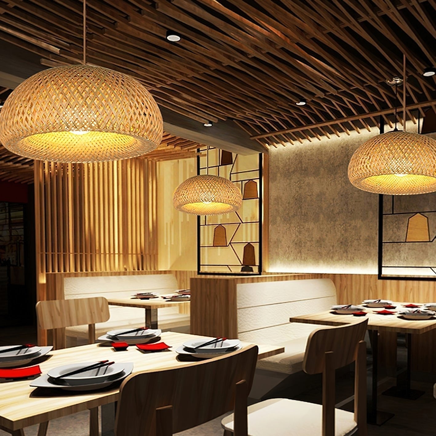 Bamboo Braided Pendant Lamp - Letslighting