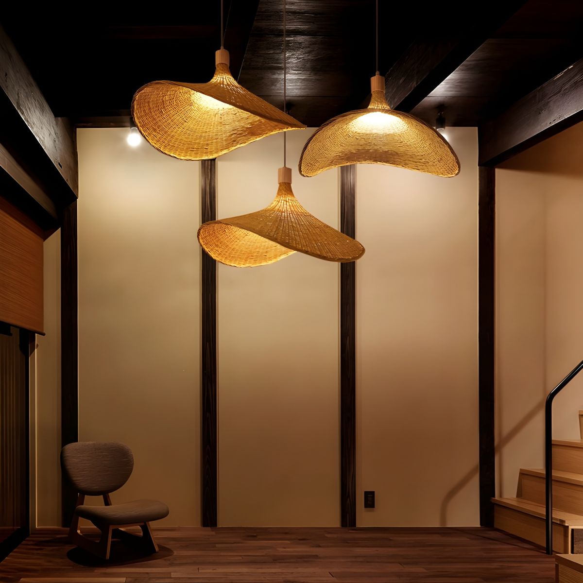 Rattan Weave Hat Pendant Light - Letslighting