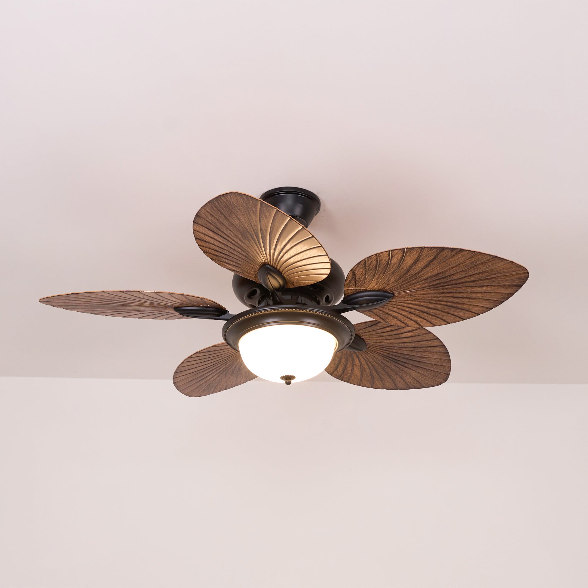 Ventilador de Techo Tropical Virel de Madera con Luz, luz apagada