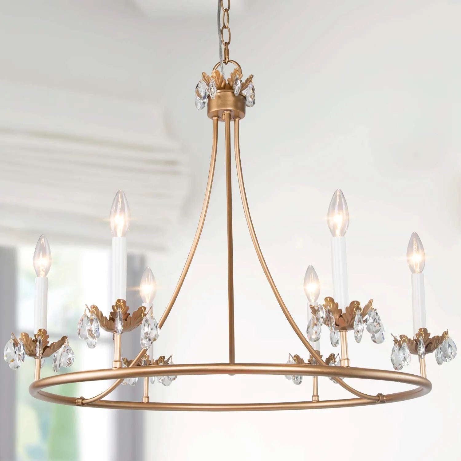 Yrvuvyh Vintage Industrial Luxury Brass Crystal Chandelier - Lamp Copper