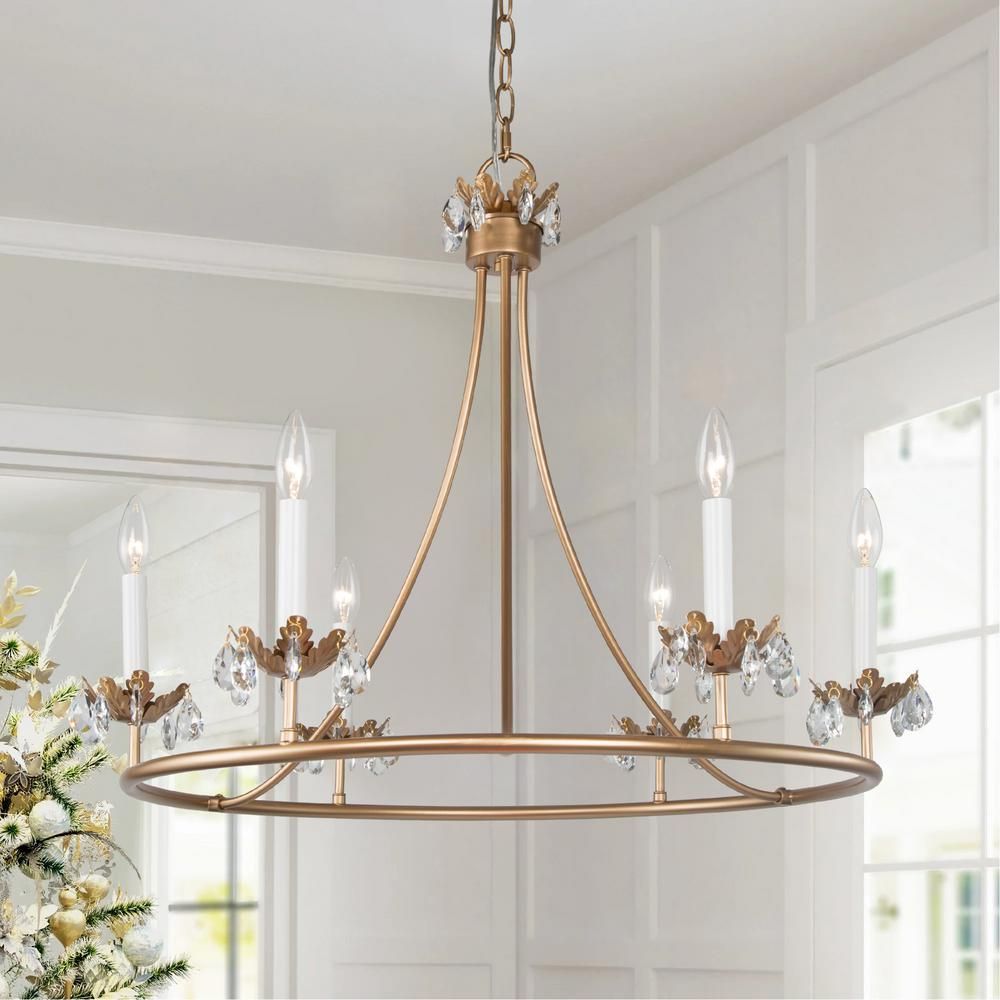 Yrvuvyh Vintage Industrial Luxury Brass Crystal Chandelier - Lamp Copper