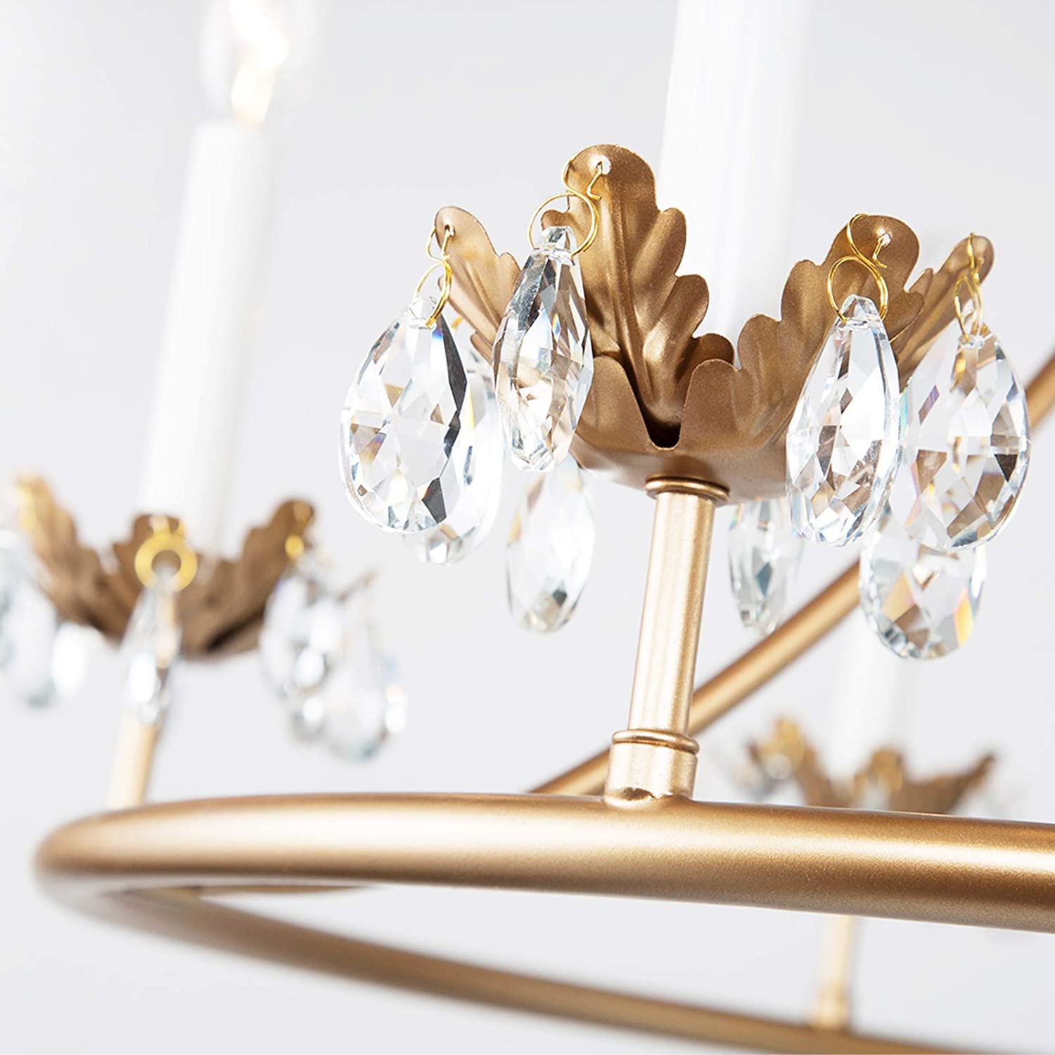 Yrvuvyh Vintage Industrial Luxury Brass Crystal Chandelier - Lamp Copper