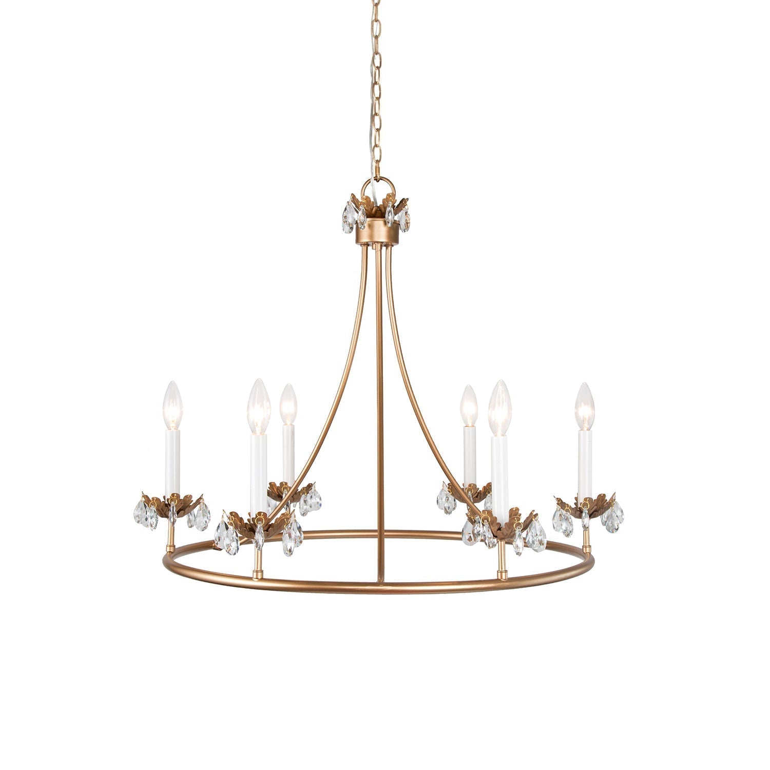 Yrvuvyh Vintage Industrial Luxury Brass Crystal Chandelier - Lamp Copper