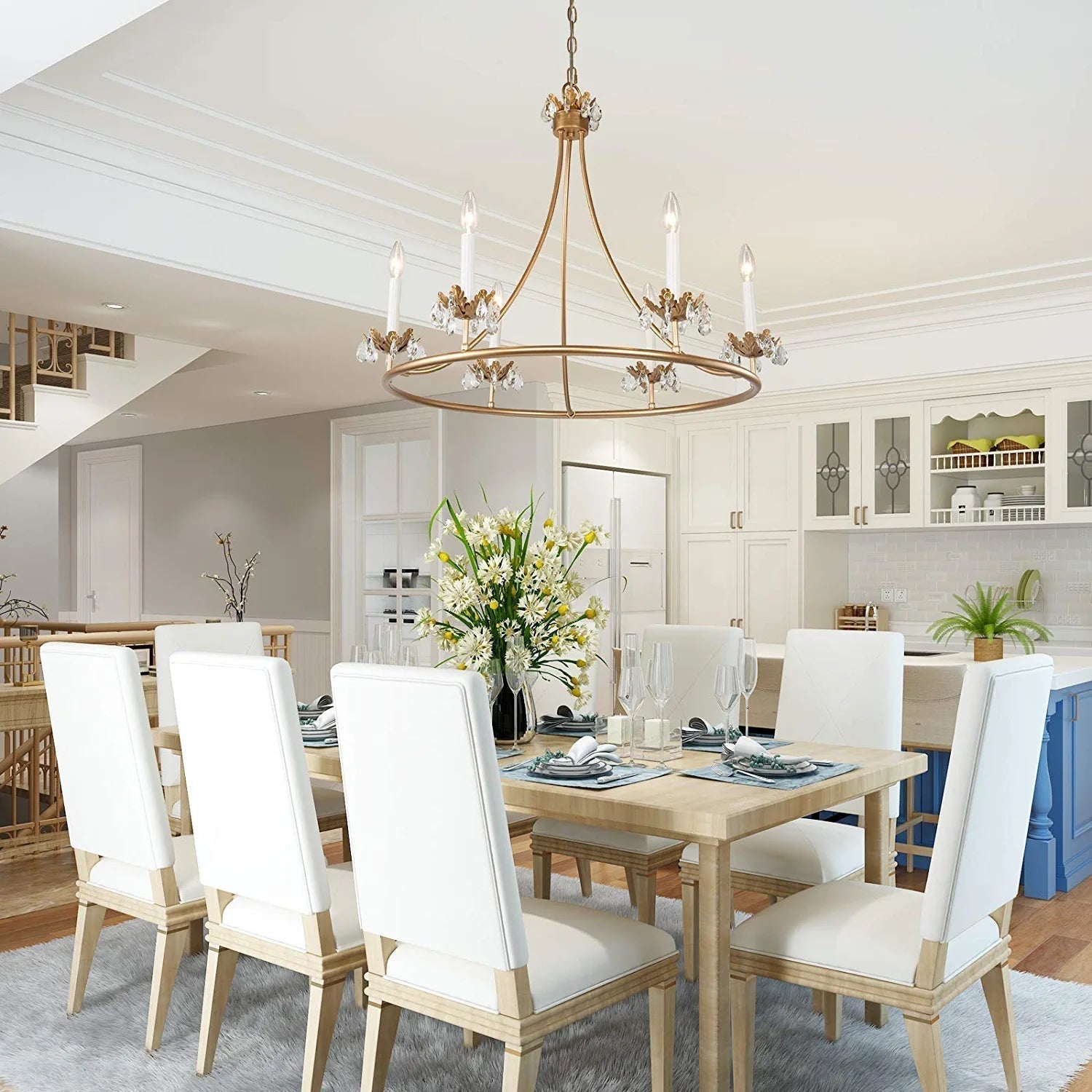 Yrvuvyh Vintage Industrial Luxury Brass Crystal Chandelier - Lamp Copper