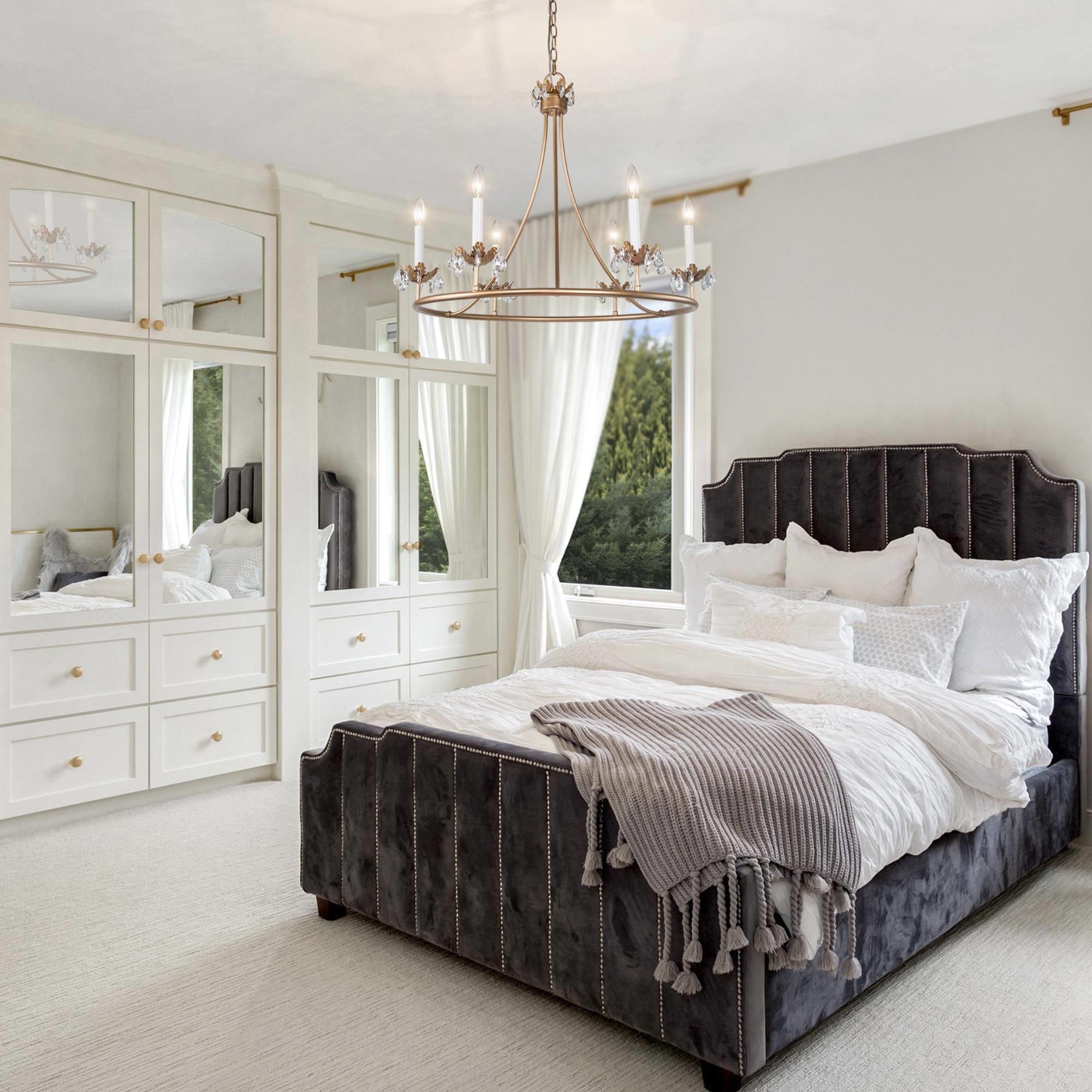 Yrvuvyh Vintage Industrial Luxury Brass Crystal Chandelier - Lamp Copper