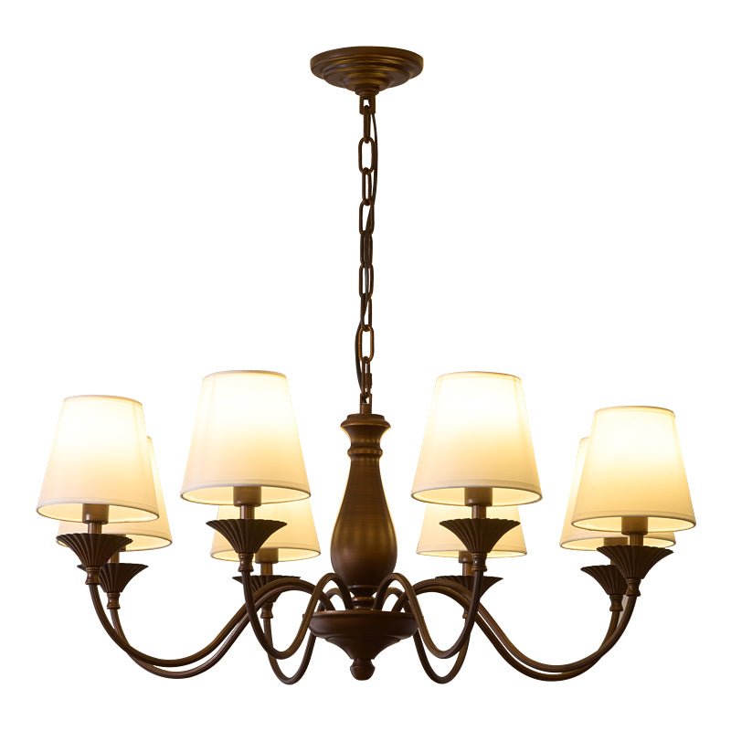 Aurora Chandelier Fabric Shade Vintage - Letslighting