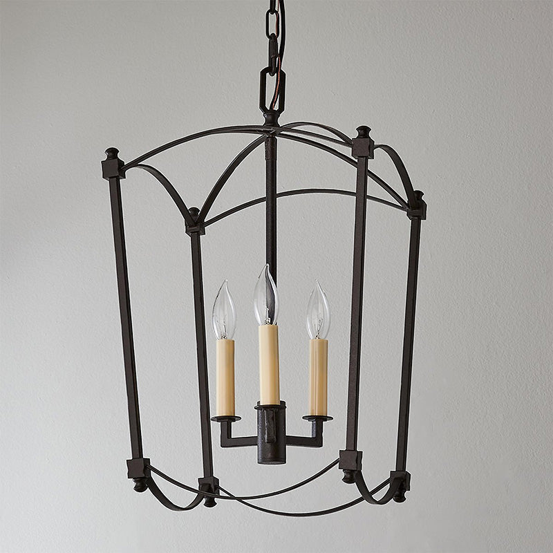 Xenuvyu Modern Minimalist Industrial Black Metal Lantern Pendant Lamp - Lamp Copper
