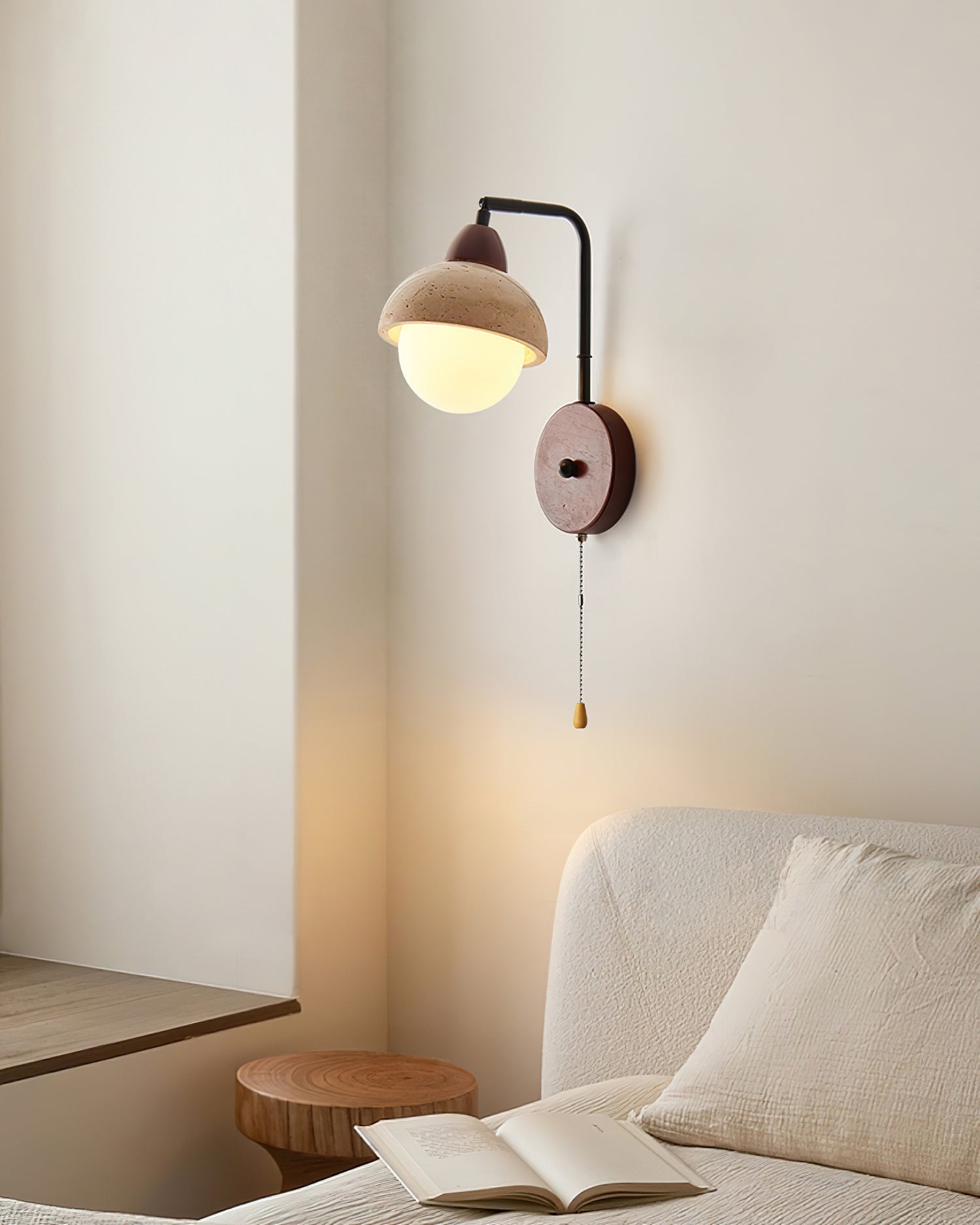 Ritta Dome Travertine Wall Lamp - Letslighting
