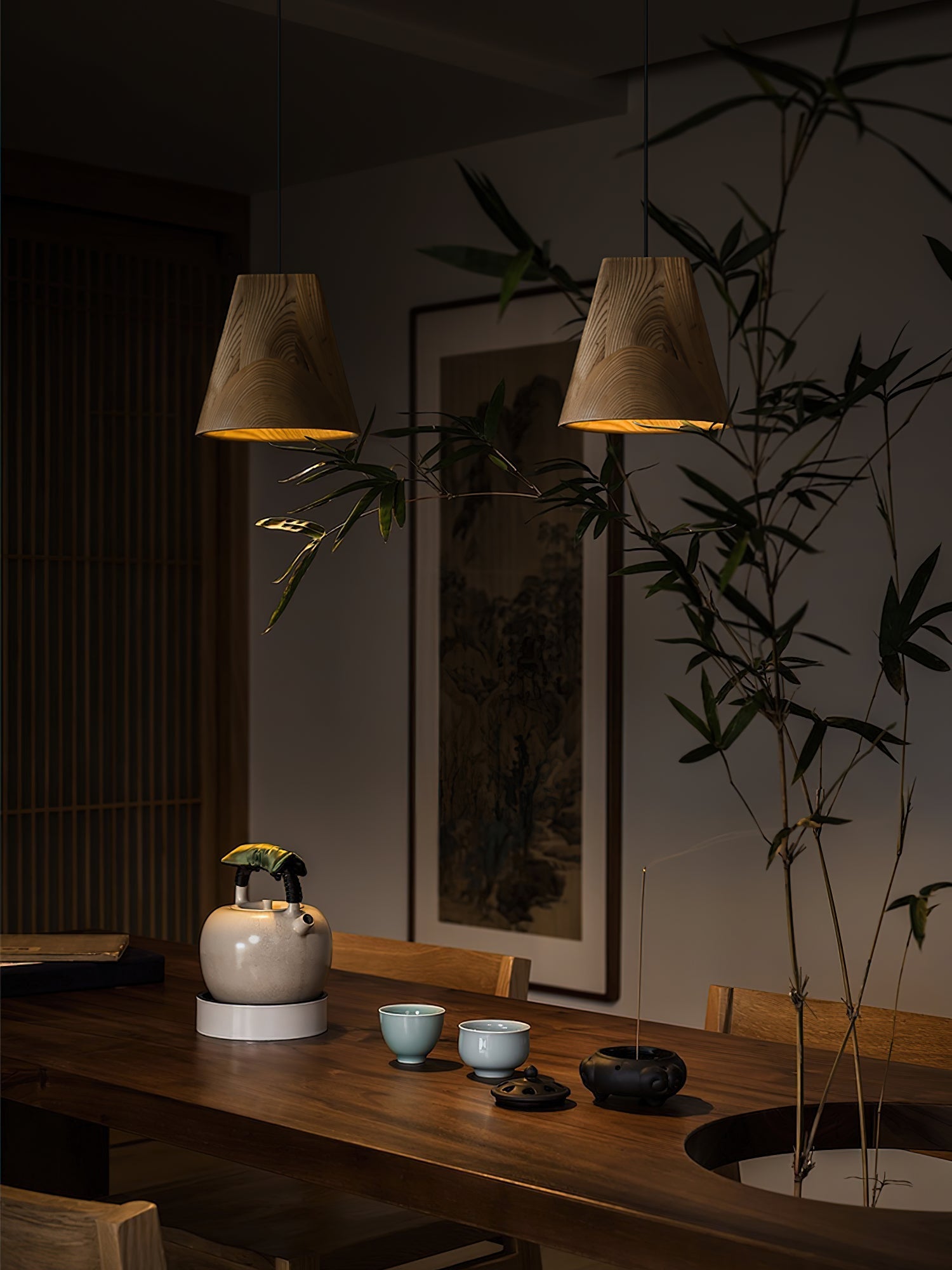 Ivarara Asymmetrical Wood Pendant Light - Letslighting