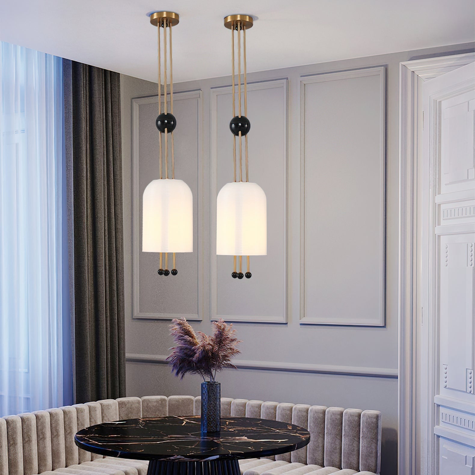 Voloraris Traditional Elegance Metal Glass Pendant Light - Letslighting