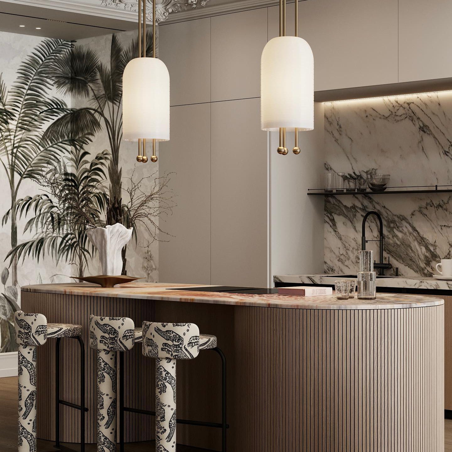 Voloraris Traditional Elegance Metal Glass Pendant Light - Letslighting