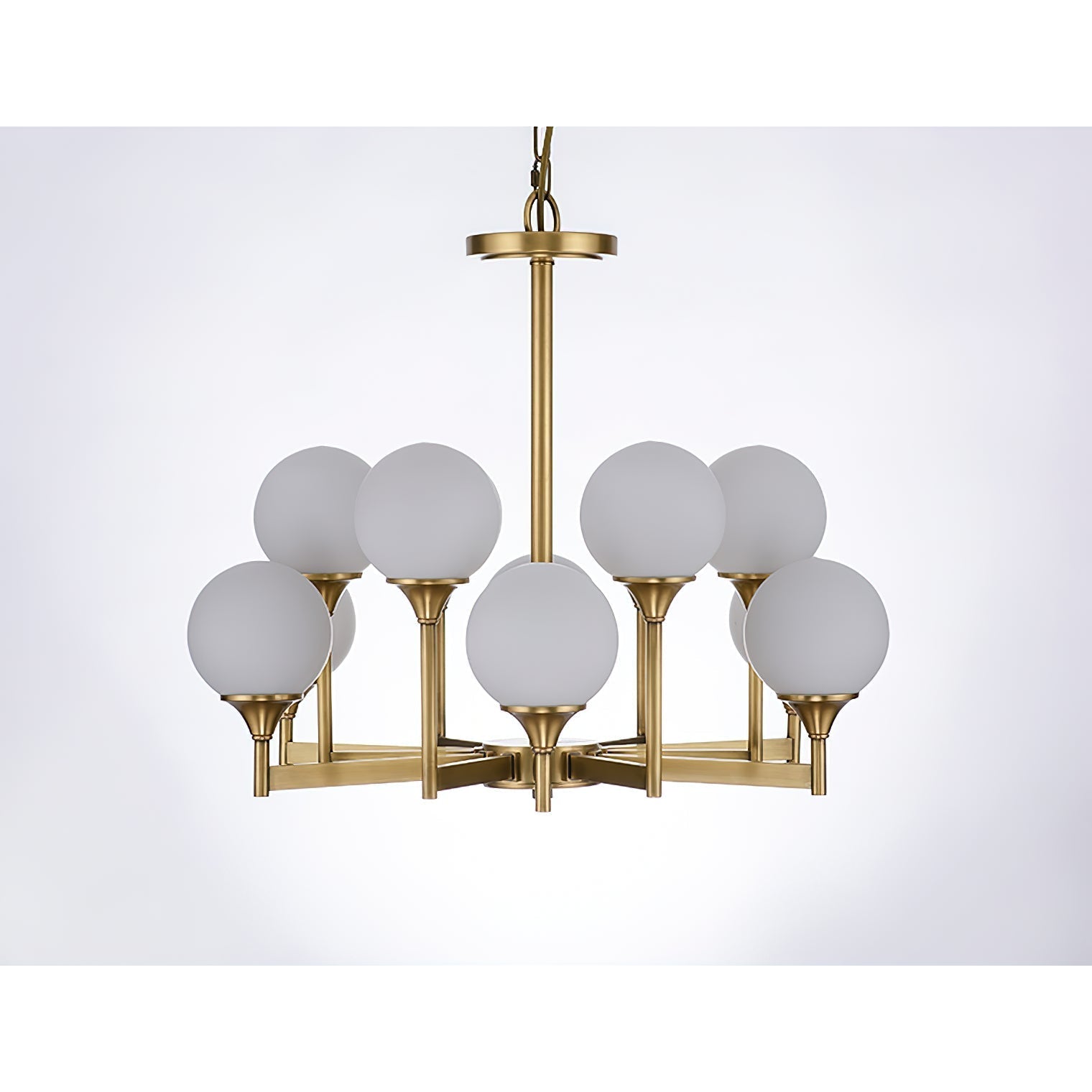 Himinuvyh Vintage Industrial Metal Glass Chandelier - Lamp Copper