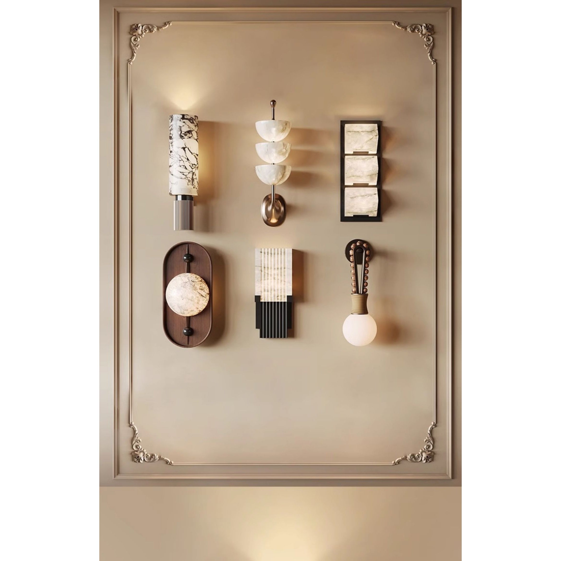 Gloruvyu Individual Creativity Metal Alabaster Wall Lamp - Lamp Copper