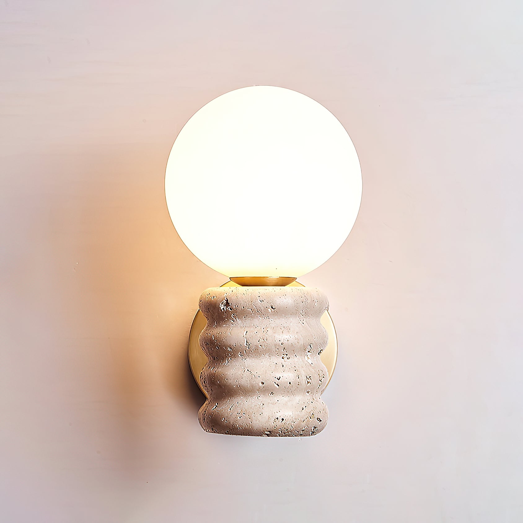 Ljomuvyh Modern Minimalist Travertine Glass Wall Lamp - Lamp Copper