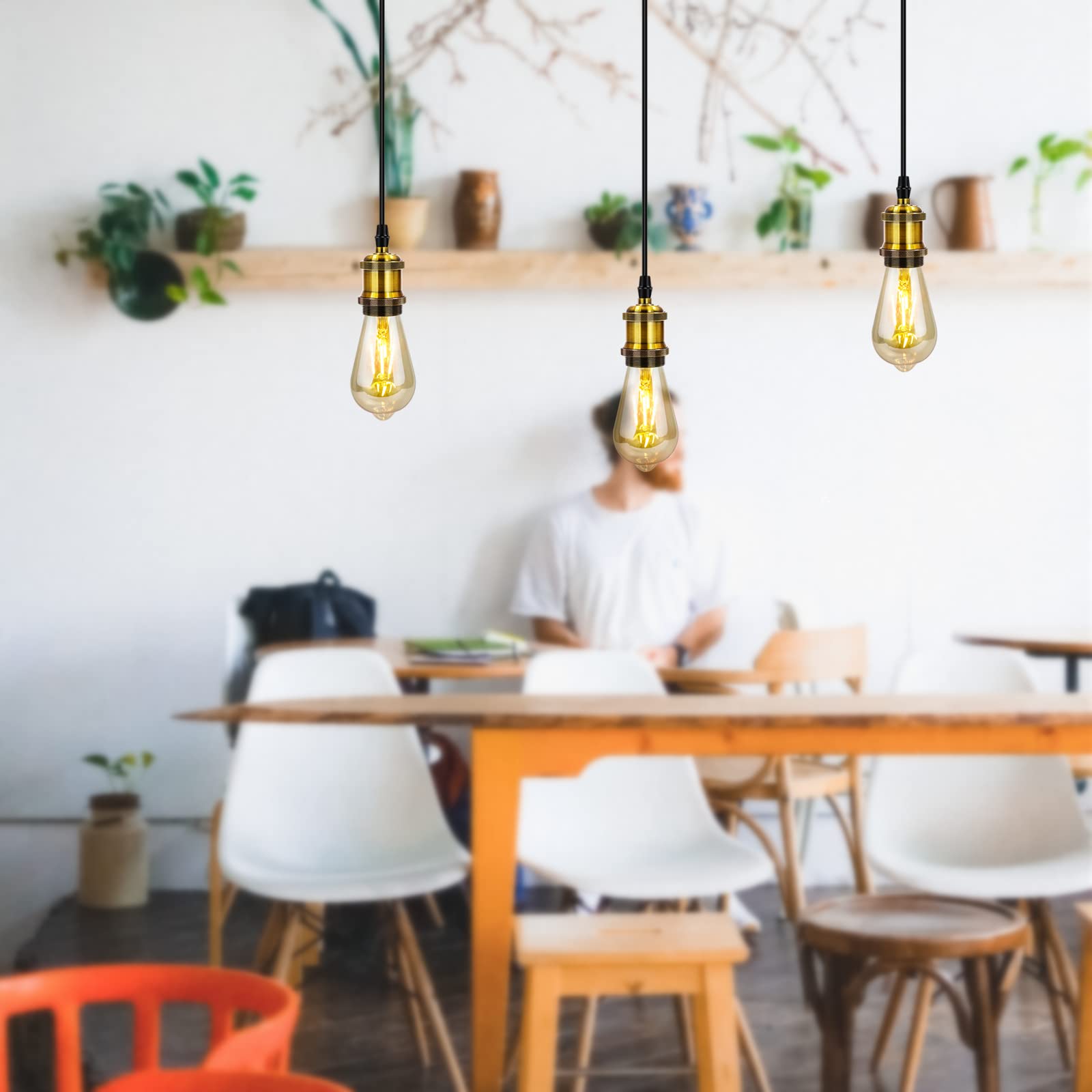 Silva Retro Lámpara colgante Negro/Oro Metal Vidrio Dormitorio