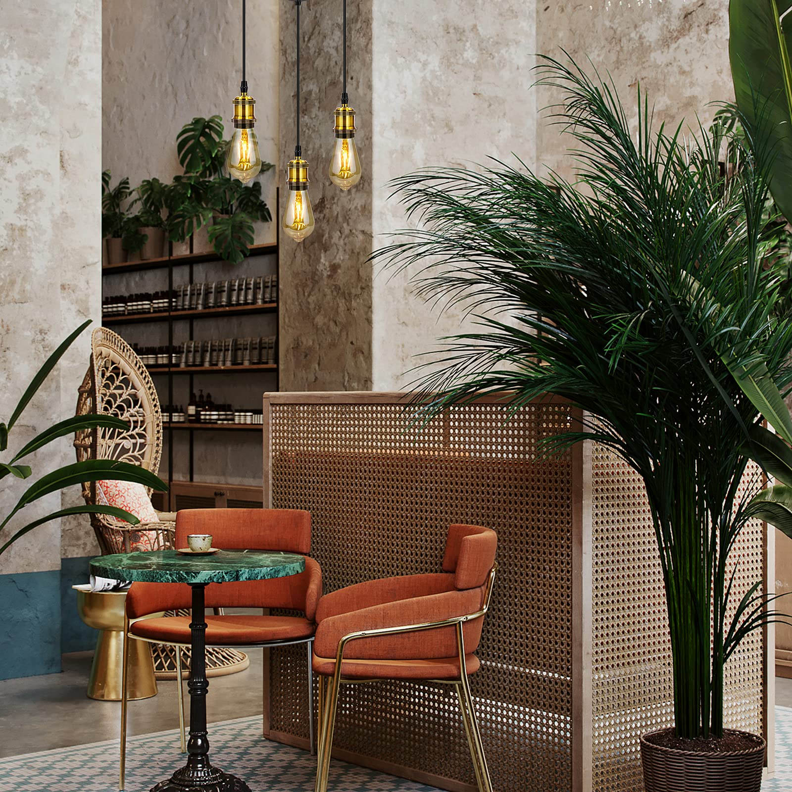 Silva Retro Lámpara colgante Negro/Oro Metal Vidrio Dormitorio