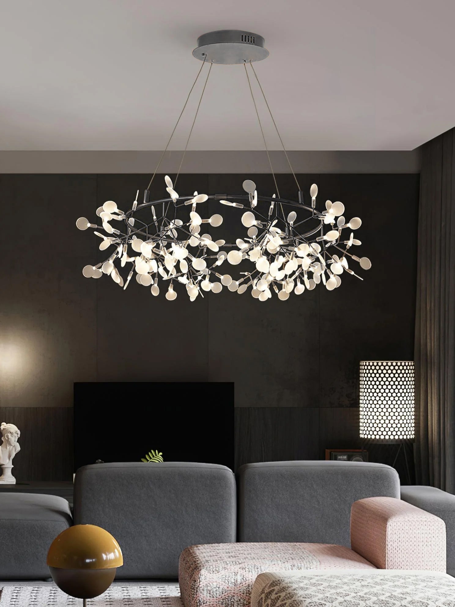 Black Big O Firefly LED Chandelier - Letslighting