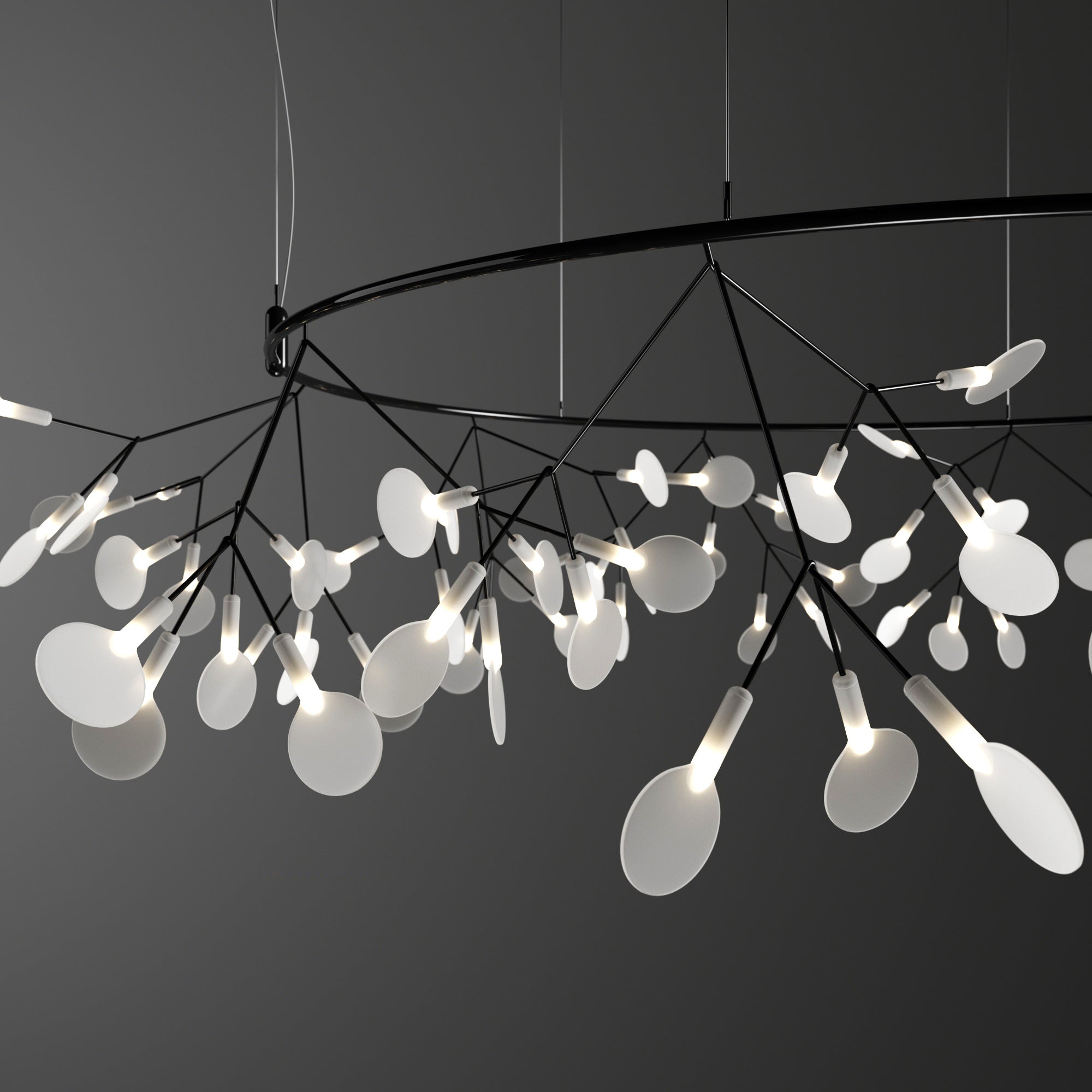Black Big O Firefly LED Chandelier - Letslighting