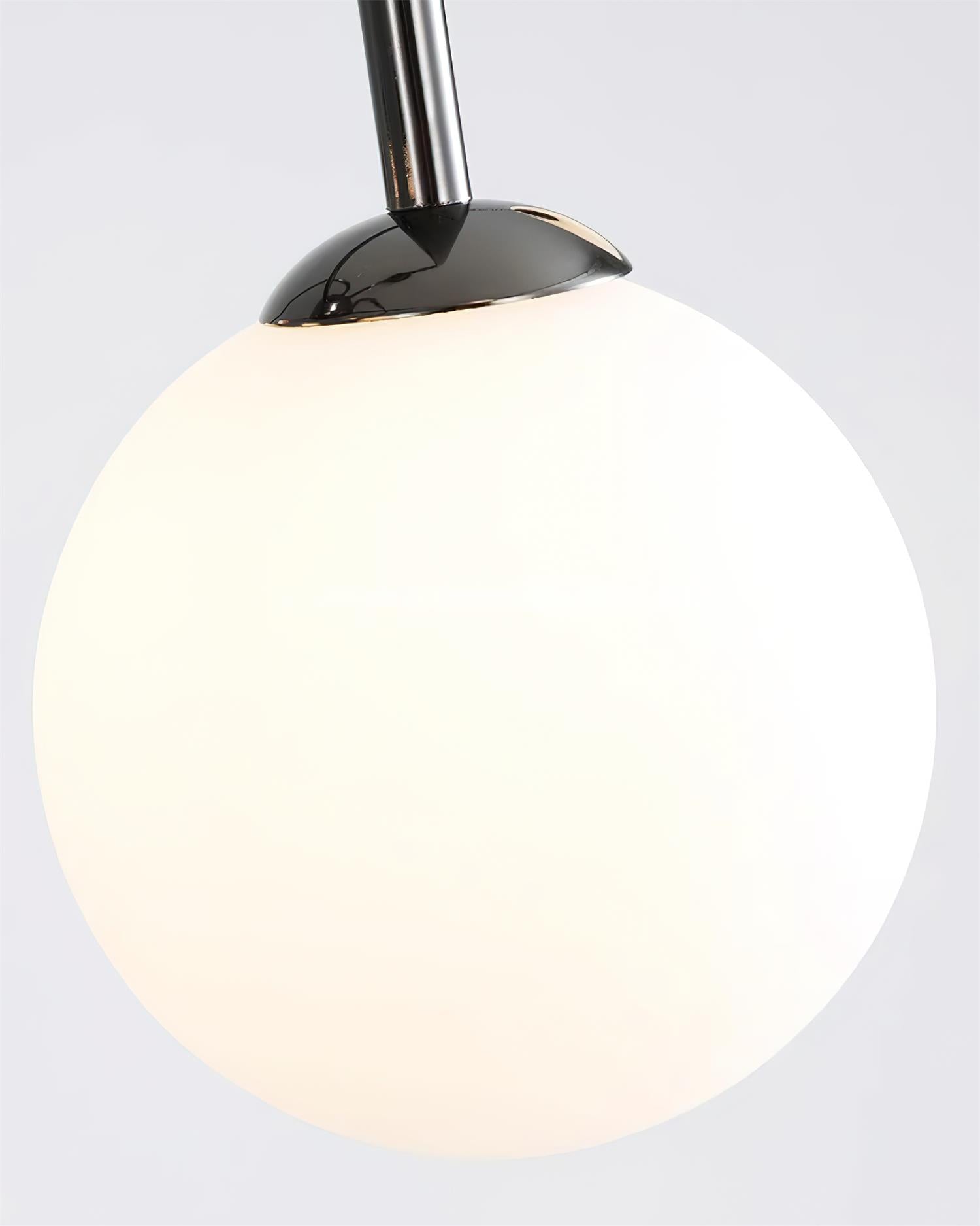 Chandelier Black Metal Arches Glass Globes Minimalist - Letslighting