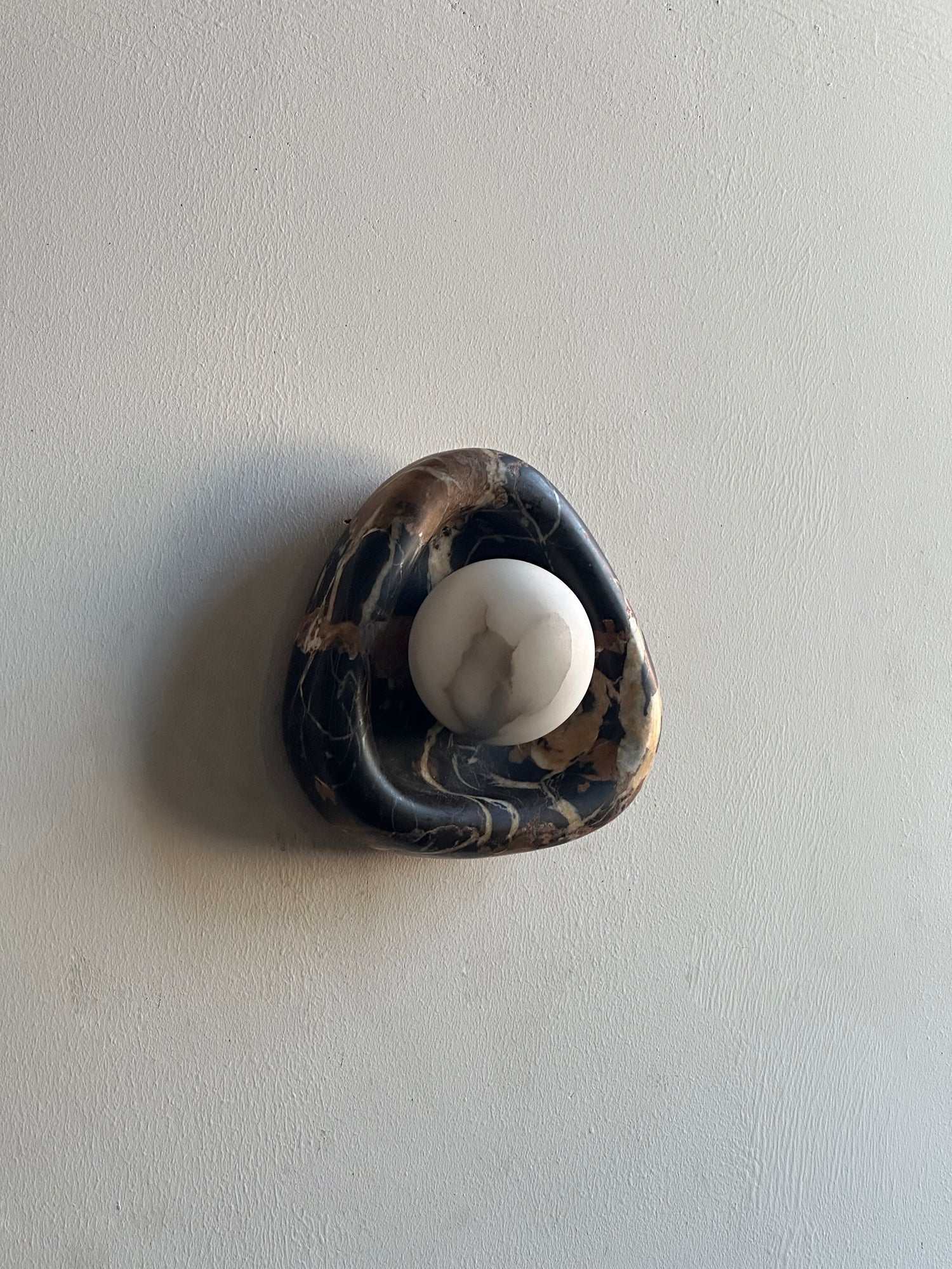 Ostruvyu Modern Minimalist Black Pearl Marble Wall Lamp - Lamp Copper