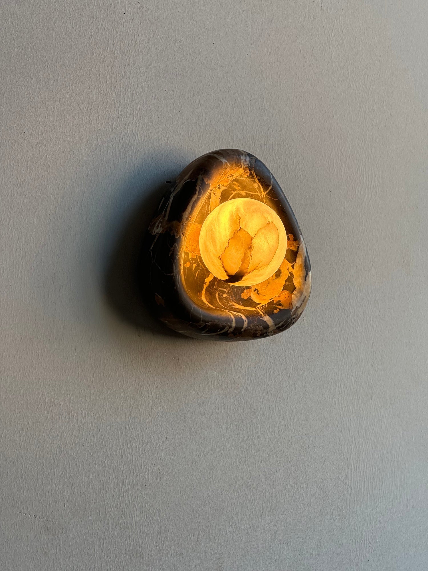 Ostruvyu Modern Minimalist Black Pearl Marble Wall Lamp - Lamp Copper