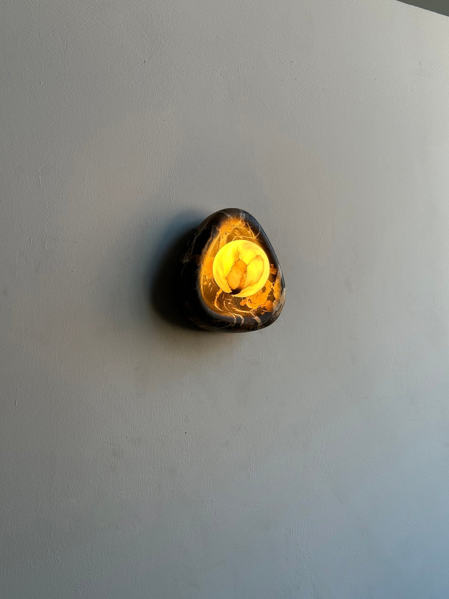 Ostruvyu Modern Minimalist Black Pearl Marble Wall Lamp - Lamp Copper