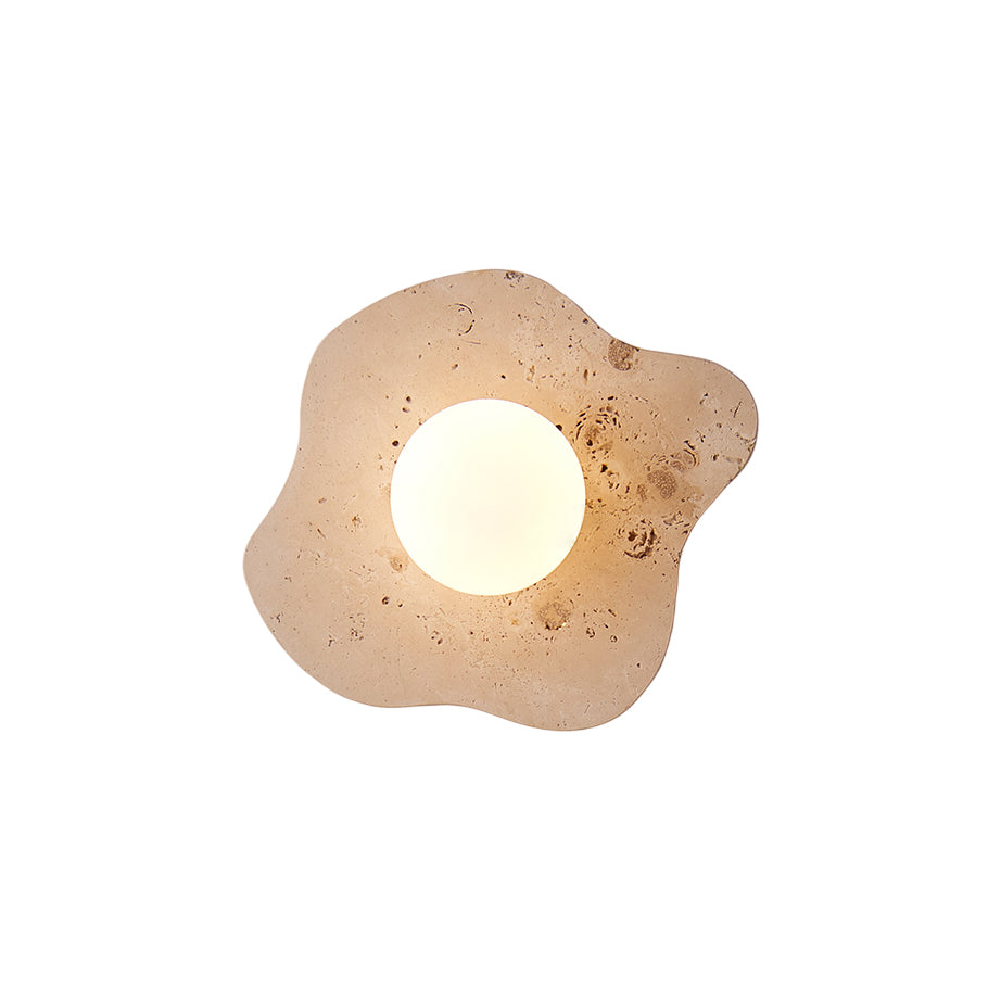 Tinduvyj Modern Minimalist Travertine Glass Wall Lamp - Lamp Copper