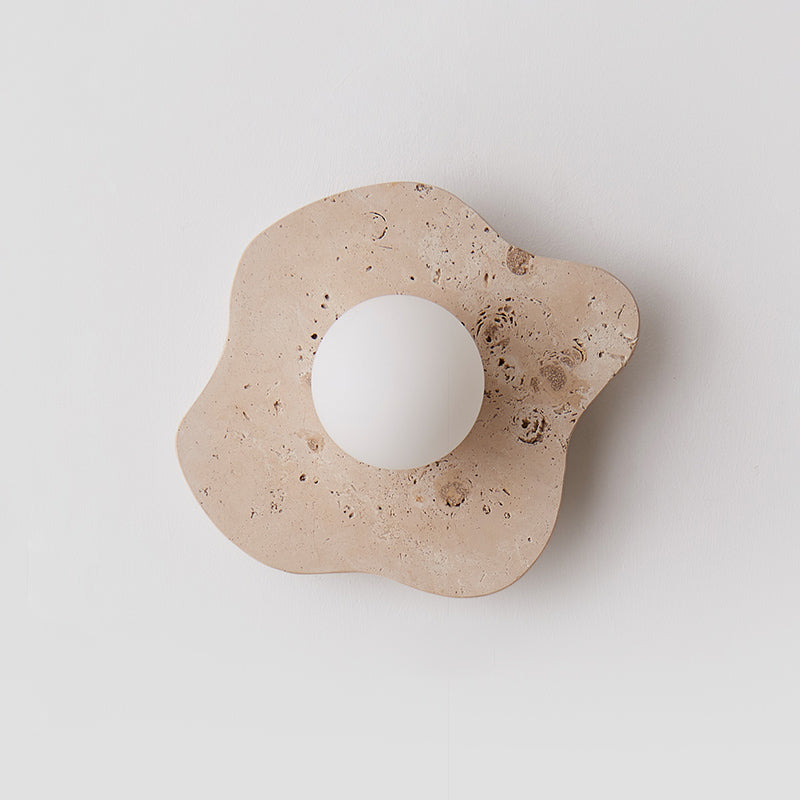 Tinduvyj Modern Minimalist Travertine Glass Wall Lamp - Lamp Copper