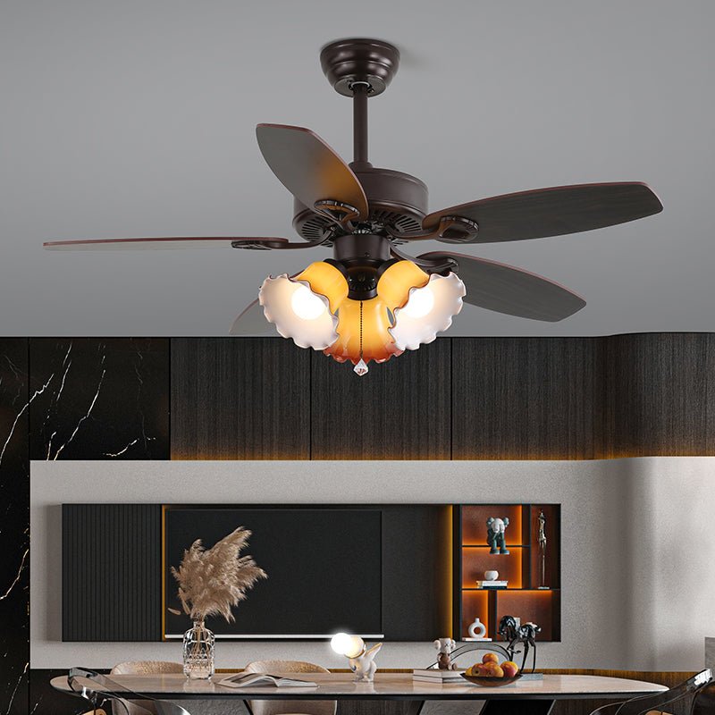 Ventilador de Techo Elora Vintage con Luz, Modelo J, Diá. 107cm