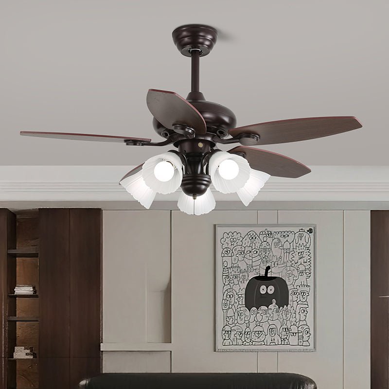 Ventilador de Techo Elora Vintage con Luz, Modelo C, Diá. 107cm